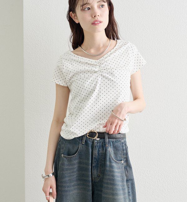  「ドットプリント半袖Tシャツ」|Tシャツ・カットソー|