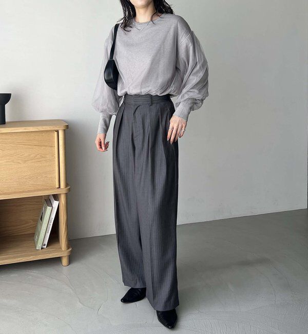  「【累計2万本突破！】【低身長・高身長サイズあり】2タックワイドパンツ」|チノ|