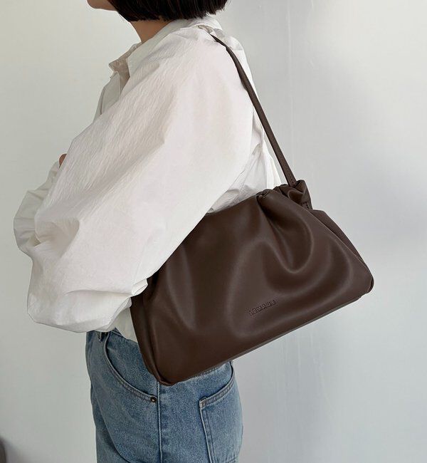  「【新色/ライトベージュ】クラウディギャザーバッグ」|トートバッグ|ブラウン