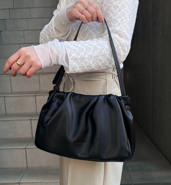  「【新色/ライトベージュ】クラウディギャザーバッグ」|トートバッグ|