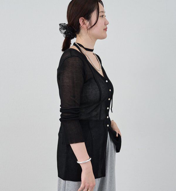  「【インフルエンサー＠komorin_コラボ】チョーカーリブカーディガン」|カーディガン|