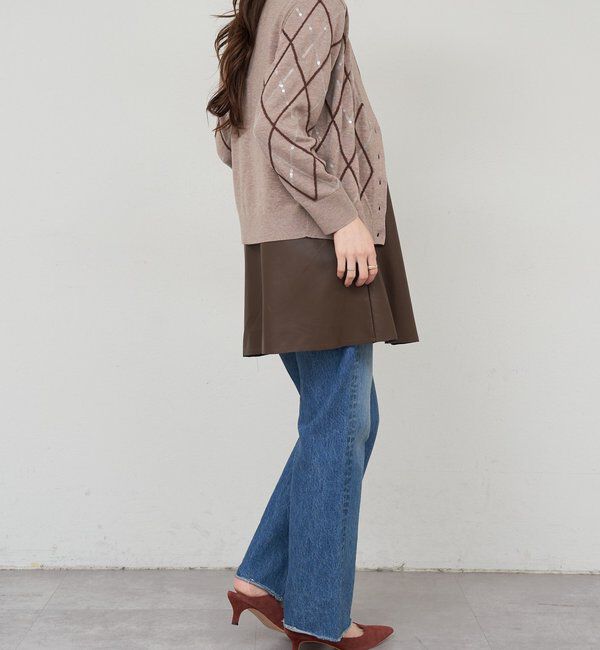  「《レイヤードにも◎》レザーチュニックキャミ」|シャツ・ブラウス|