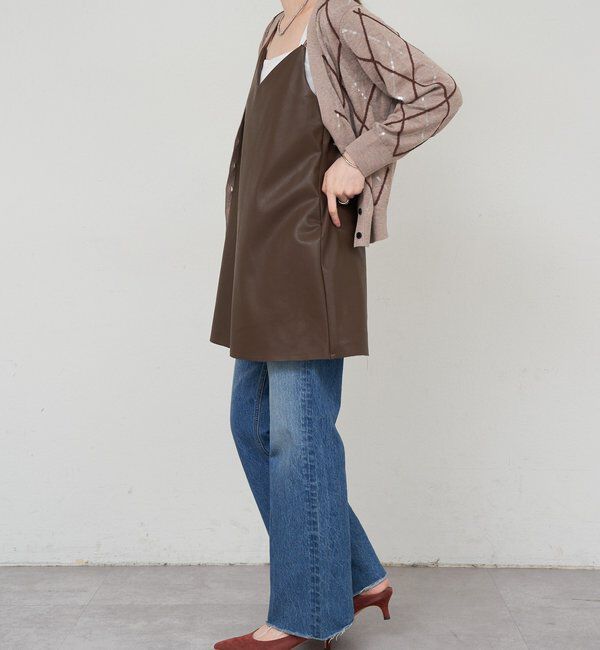  「《レイヤードにも◎》レザーチュニックキャミ」|シャツ・ブラウス|