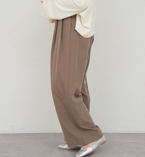  「ダブルタックストライプワイドパンツ」|チノ|