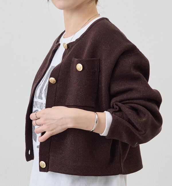  「ラメニットカーディガン」|カーディガン|