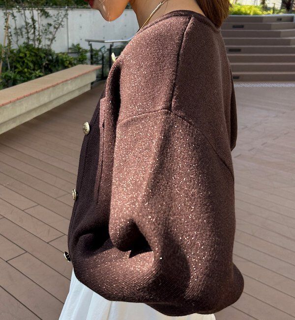  「ラメニットカーディガン」|カーディガン|