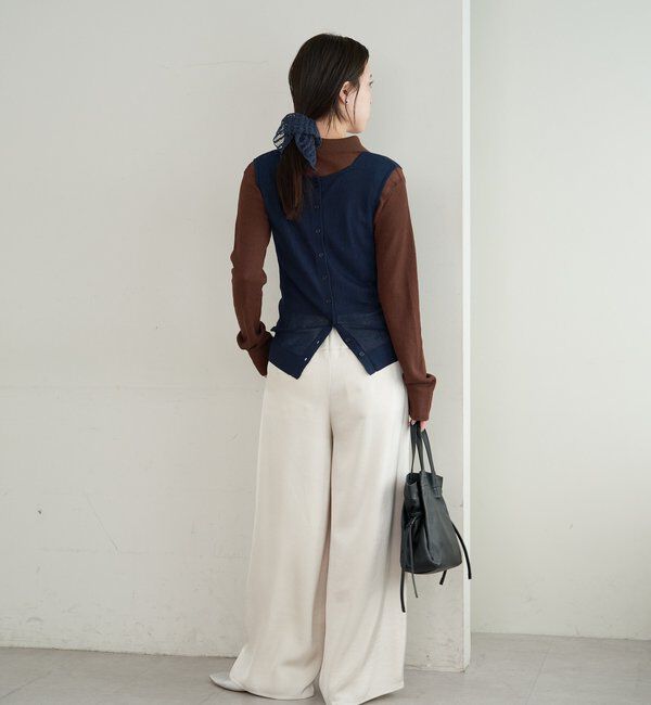  「シアー襟付きニット＆タンクSET」|カーディガン|