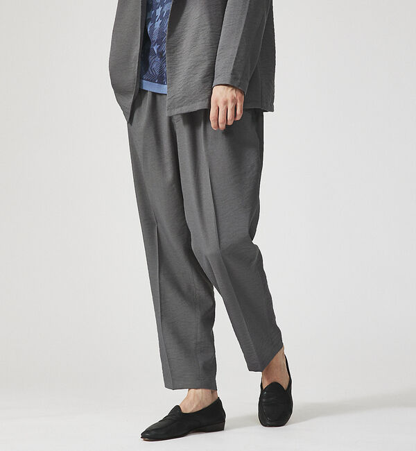 ABAHOUSE「【セットアップ対応】クレープ ストレッチ イージースラックス / ワイドパンツ」|その他|チャコールグレー