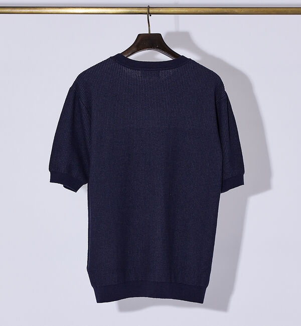 ABAHOUSE「【2024新色】針抜きプレーティング ニットTシャツ」|Tシャツ・カットソー|