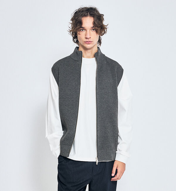 ABAHOUSE「シルケットポンチ モックネック ロンT / オーバーサイズ」|Tシャツ・カットソー|