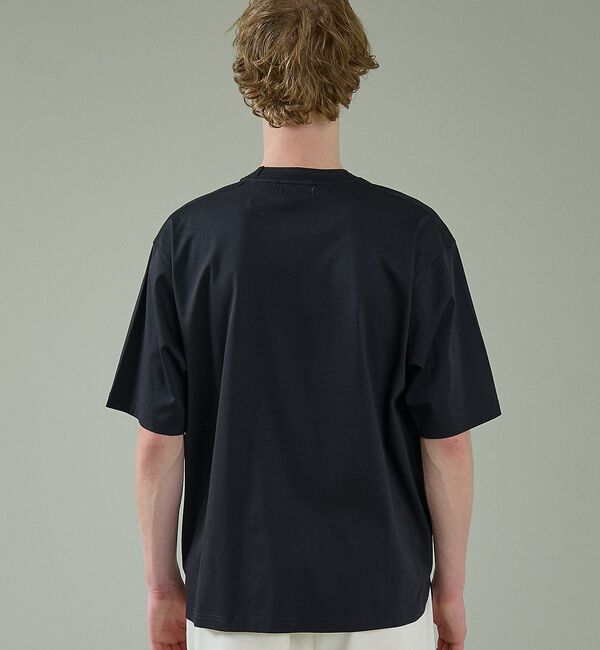 ABAHOUSE「KNIT COLLAR コットンポンチ クルーネック半袖Tシャツ / リラックス」|Tシャツ・カットソー|