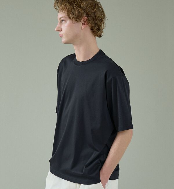 ABAHOUSE「KNIT COLLAR コットンポンチ クルーネック半袖Tシャツ / リラックス」|Tシャツ・カットソー|