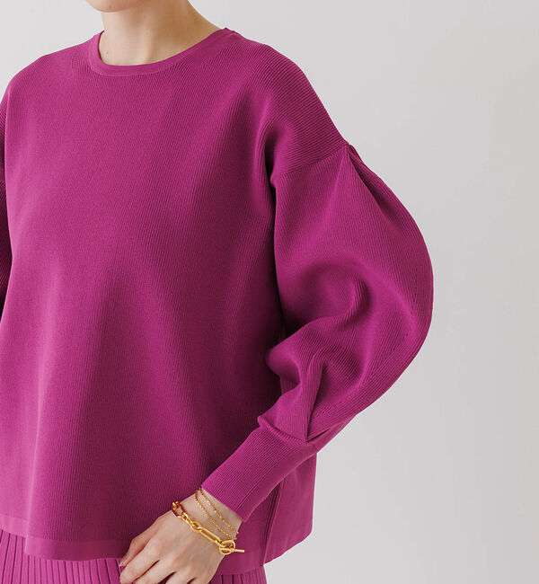 Rouge vif「【セットアップ対応】ボリュームスリーブストレッチニットプルオーバー」|ニット・セーター|