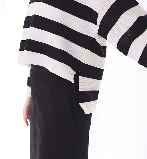 Rouge vif「リップルオープンカラーニット」|ニット・セーター|