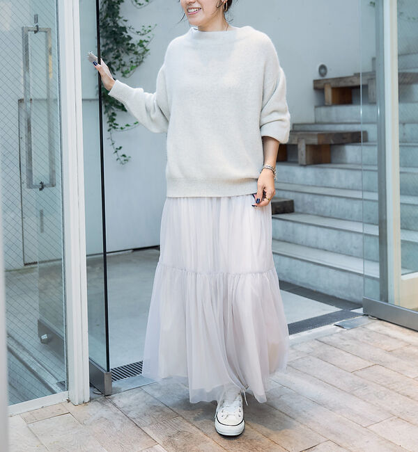 Rouge vif「ラクーン混パフスリーブニットプルオーバー」|ニット・セーター|