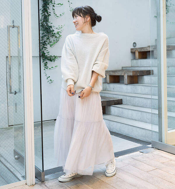 Rouge vif「ラクーン混パフスリーブニットプルオーバー」|ニット・セーター|