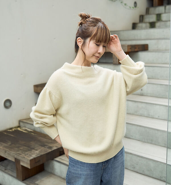 Rouge vif「ラクーン混パフスリーブニットプルオーバー」|ニット・セーター|