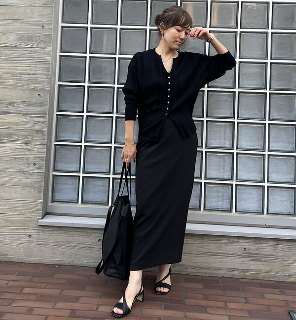 Rouge vif「変形ストライプ前後2WAYニット / カーディガン」|ニット・セーター|