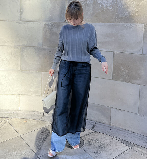 Rouge vif「変形ストライプ前後2WAYニット / カーディガン」|ニット・セーター|