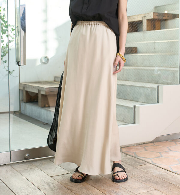 Rouge vif「ヴィンテージライクキュプラバイヤスロングスカート」|スカート|