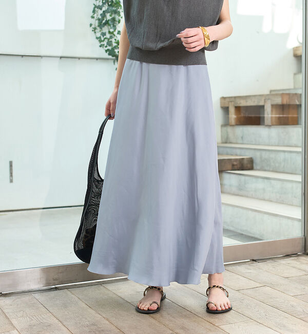 Rouge vif「ヴィンテージライクキュプラバイヤスロングスカート」|スカート|