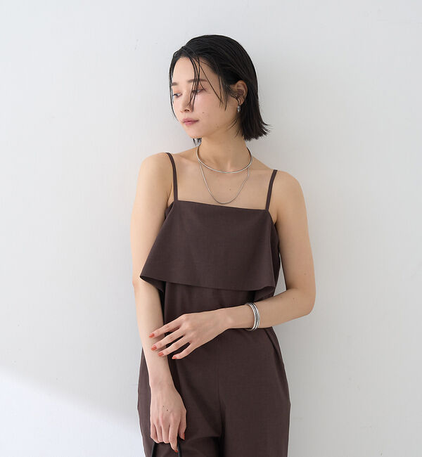 Rouge vif「フレアストレートワイドサロペット」|オールインワン|