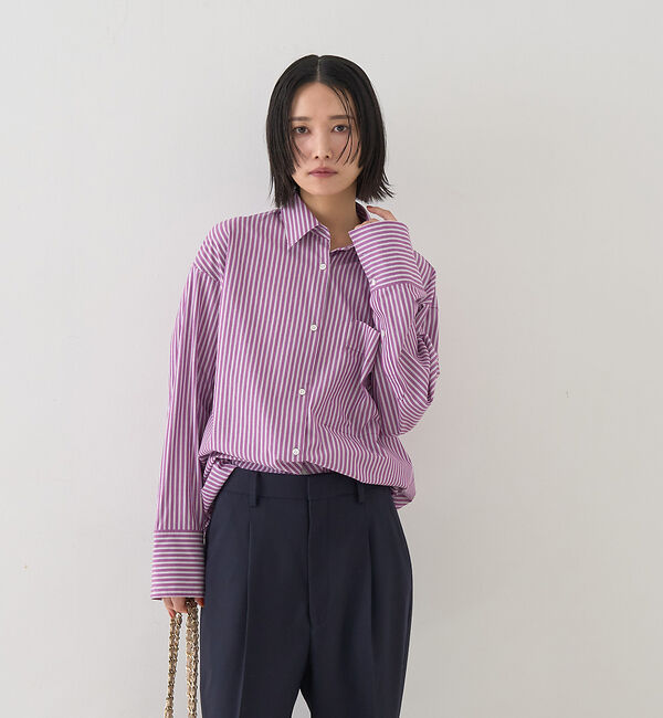 Rouge vif「ストライプメンズライクシャツ」|シャツ・ブラウス|