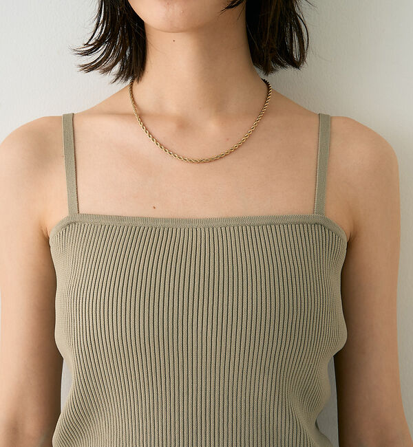 Rouge vif「【2点セット】ファーニットカーデ&times;リブニットキャミ アンサンブル」|カーディガン|