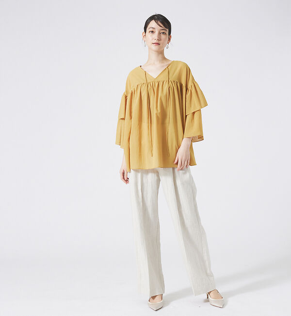 qualite「【2WAY】シフォンフリルブラウス」|シャツ・ブラウス|