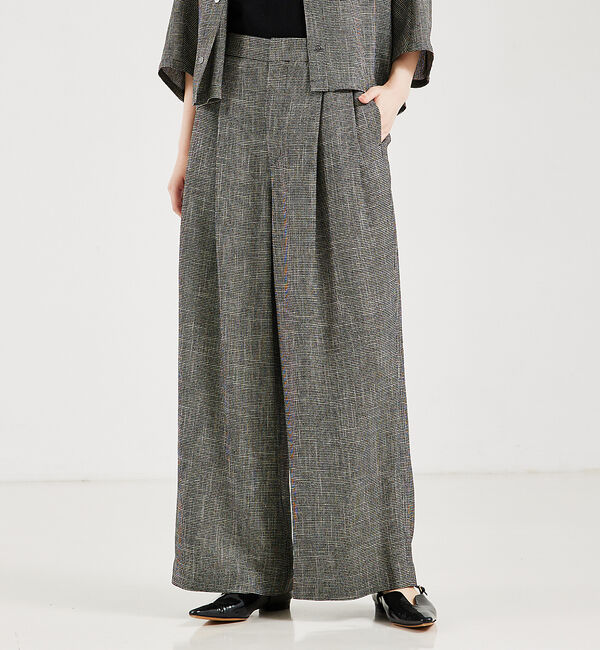 qualite「【セットアップ対応】カラミツイードワイドパンツ」|その他|ブラック