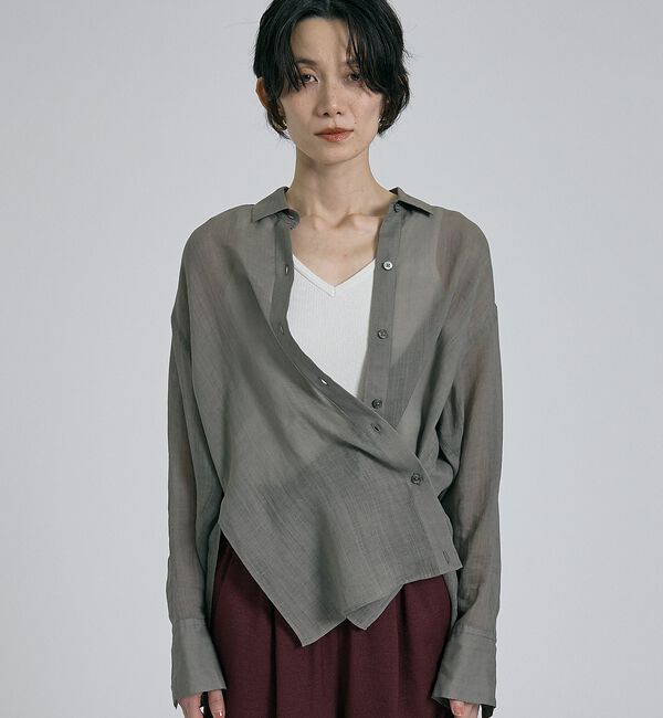 qualite「リネン混レギュラーシャツ」|シャツ・ブラウス|