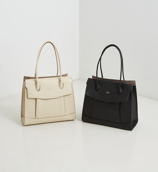 LOWELL things「【VERY掲載】Cuddly/レザーオープントート(L) 24SS」|トートバッグ|