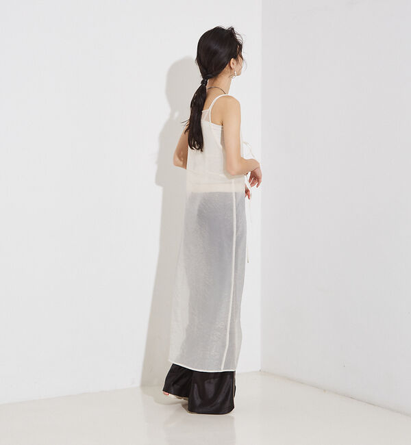 NOMINE「【前後着用可】無地 2WAY シアー キャミソール  ワンピース」|ワンピース|