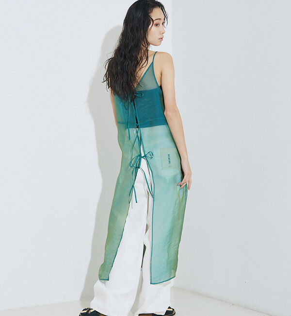 NOMINE「【前後着用可】無地 2WAY シアー キャミソール  ワンピース」|ワンピース|