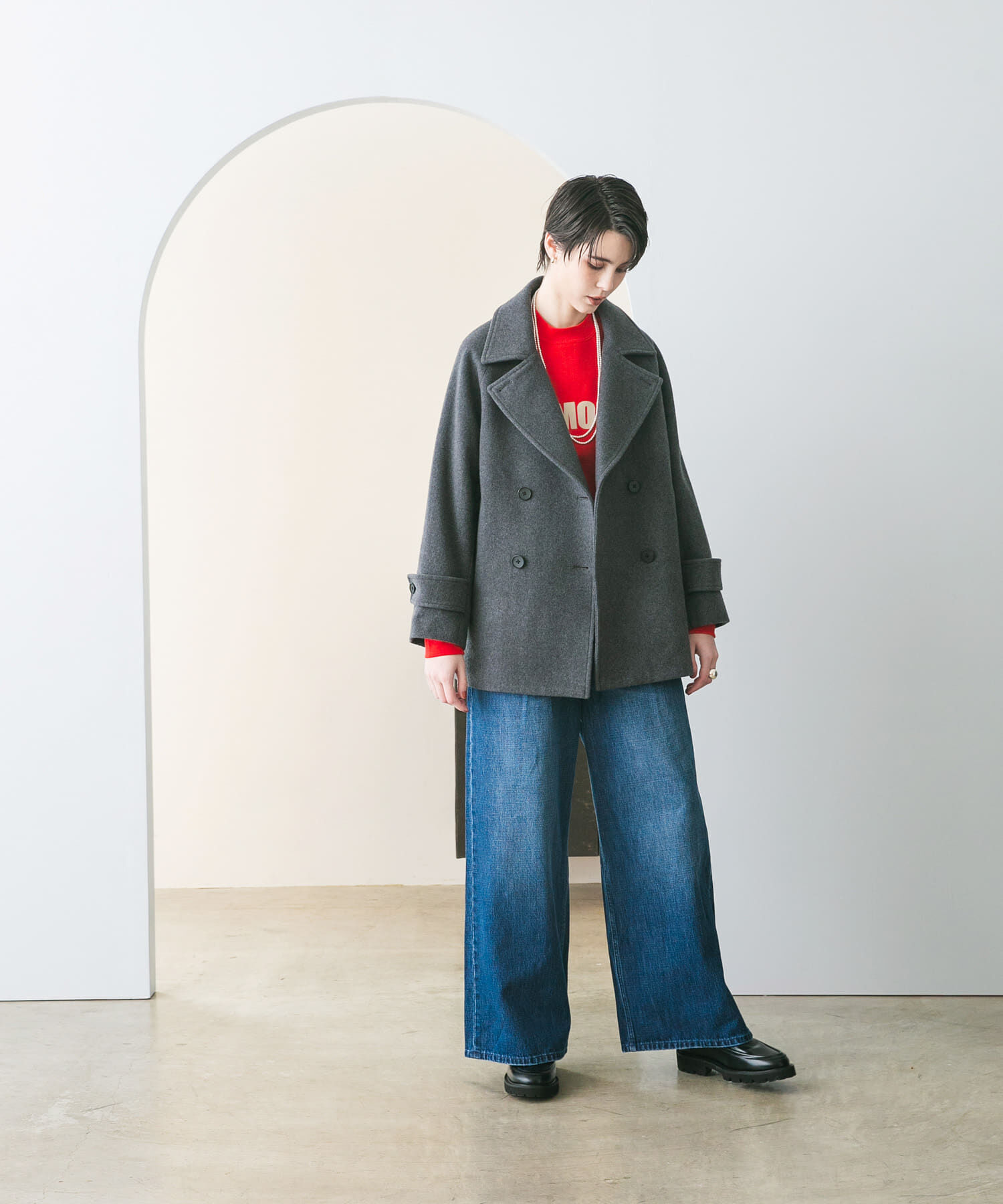 URBAN RESEARCH「スーパー100メルトンPコート」|ピーコート|