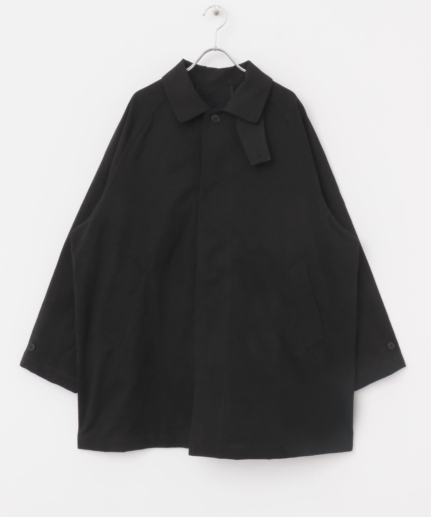 かぐれ「コットンバックタックショートコート」|ノーカラーコート|