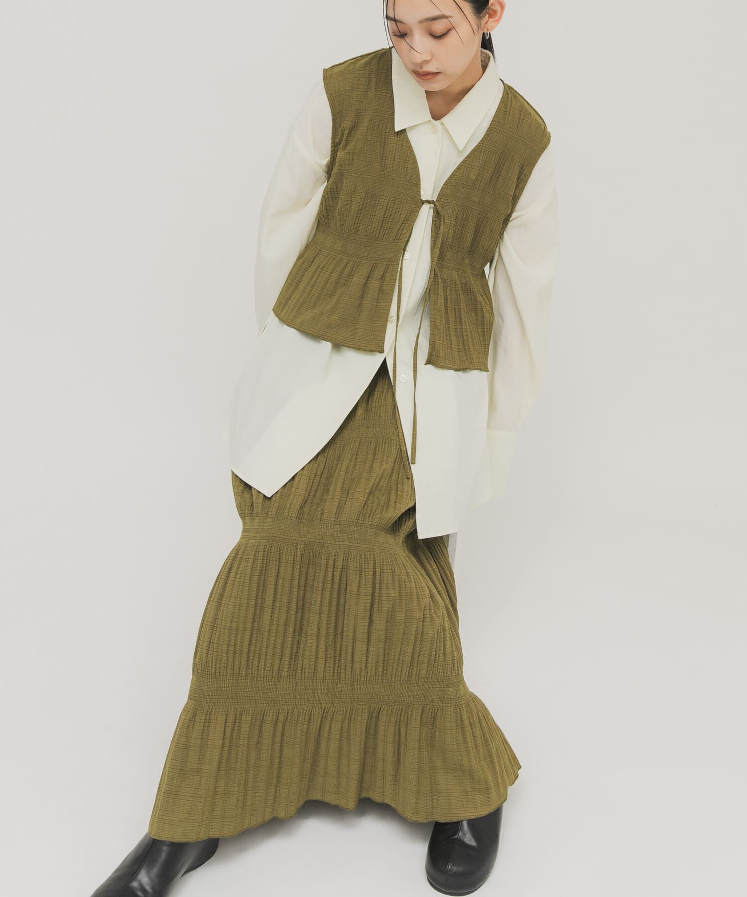  「マジョリカプリーツベストSETスカート」|その他|