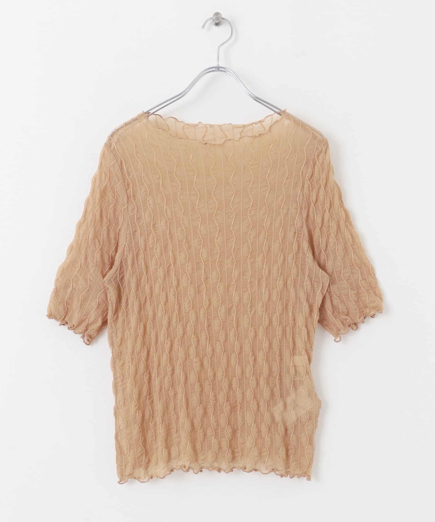 SENSE OF PLACE by URBAN RESEARCH「ウェーブパターンシアートップ(5分袖)」|Tシャツ・カットソー|