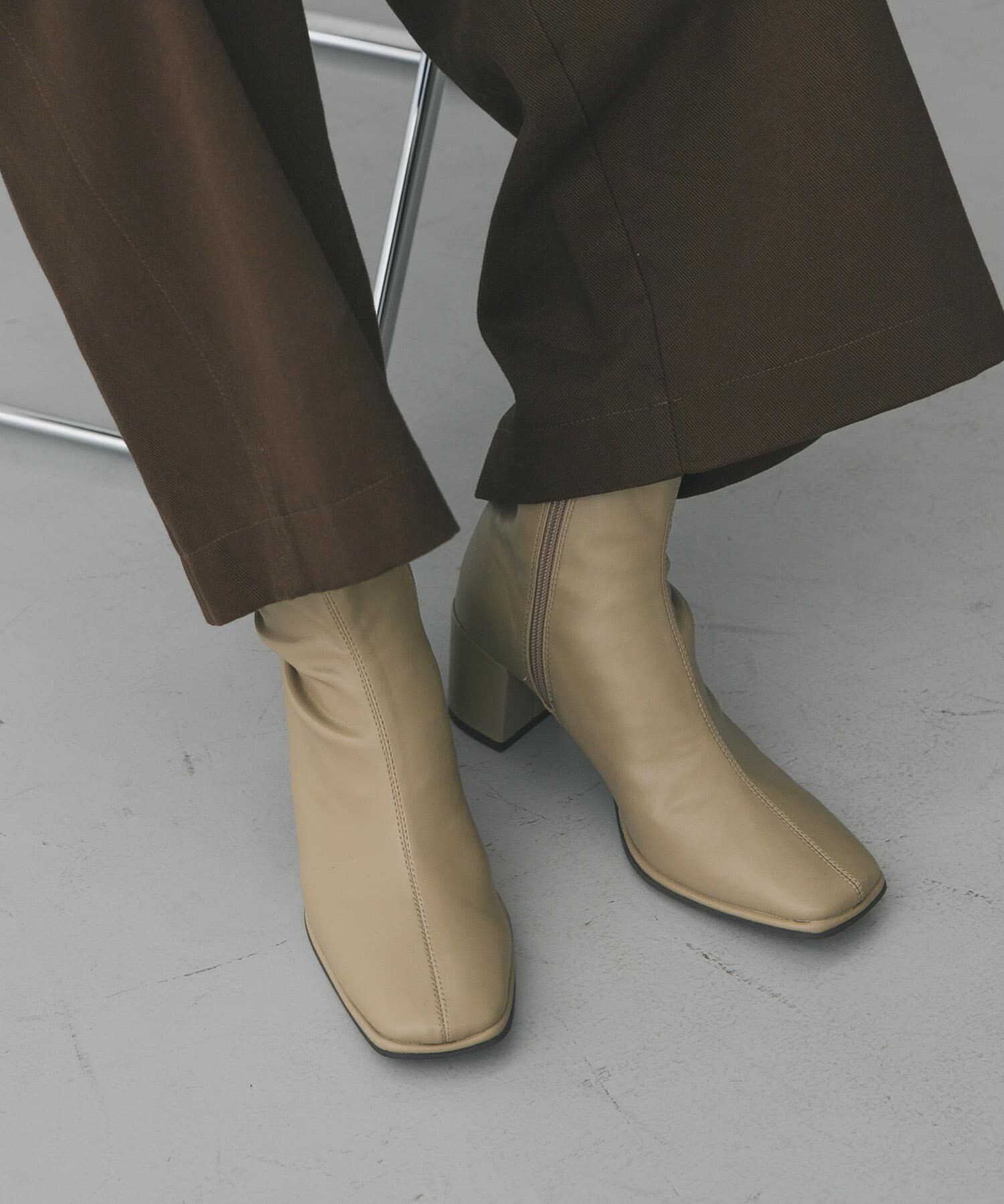 SENSE OF PLACE by URBAN RESEARCH「スクエアトウセンターシームストレッチブーツ」|ショートブーツ|