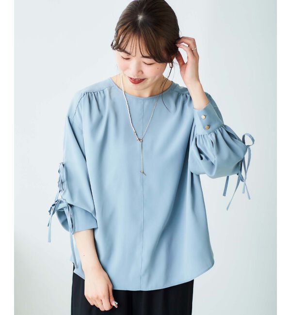 le.coeur blanc「ボリュームスリーブリボンブラウス」|シャツ・ブラウス|