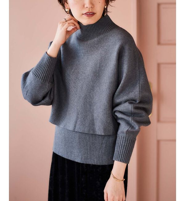 le.coeur blanc「《手洗い可能》3WAYレイヤードニット」|ニット・セーター|グレー