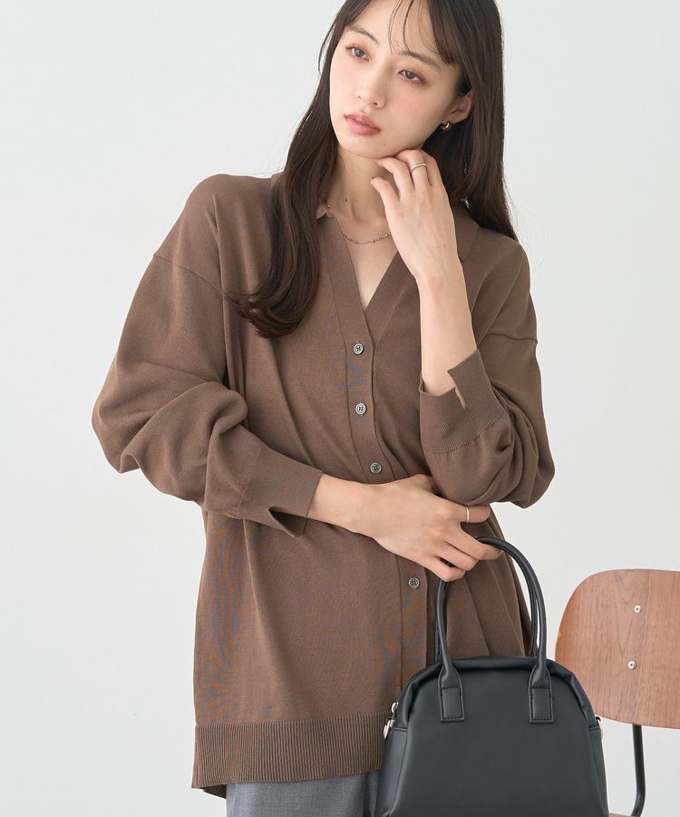 earth music&ecology「袖口スリットスキッパーカーディガン」|カーディガン|