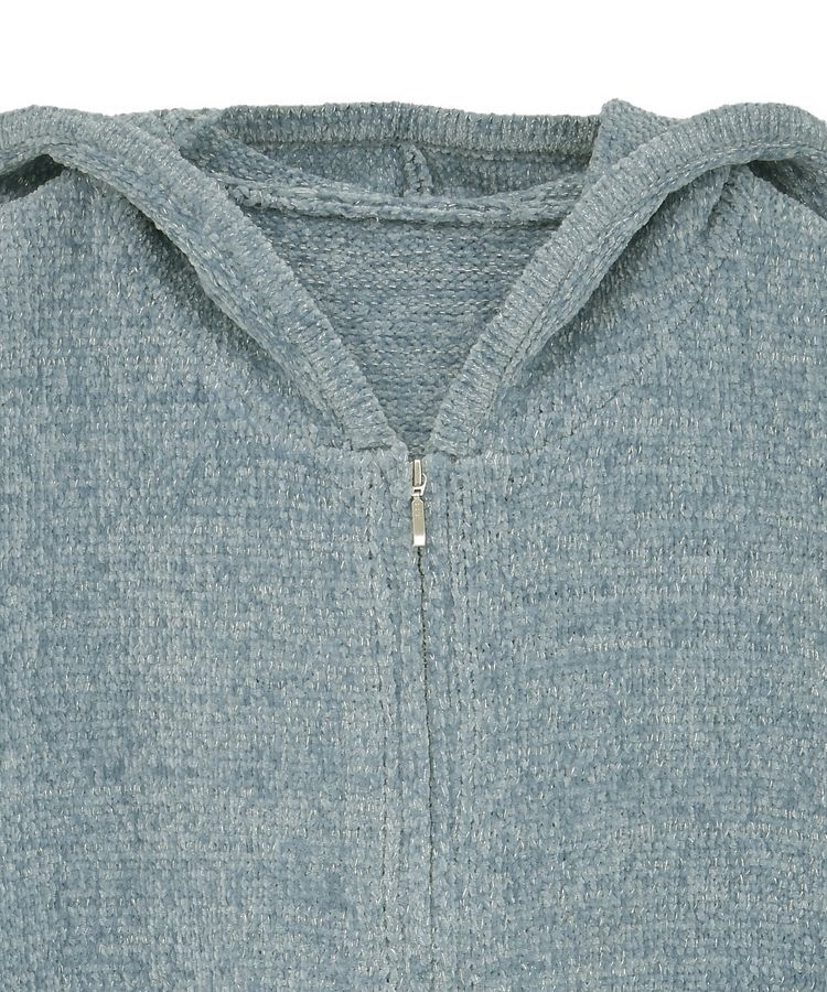 earth music&ecology「ベロアフーディージップニットカーディガン」|カーディガン|