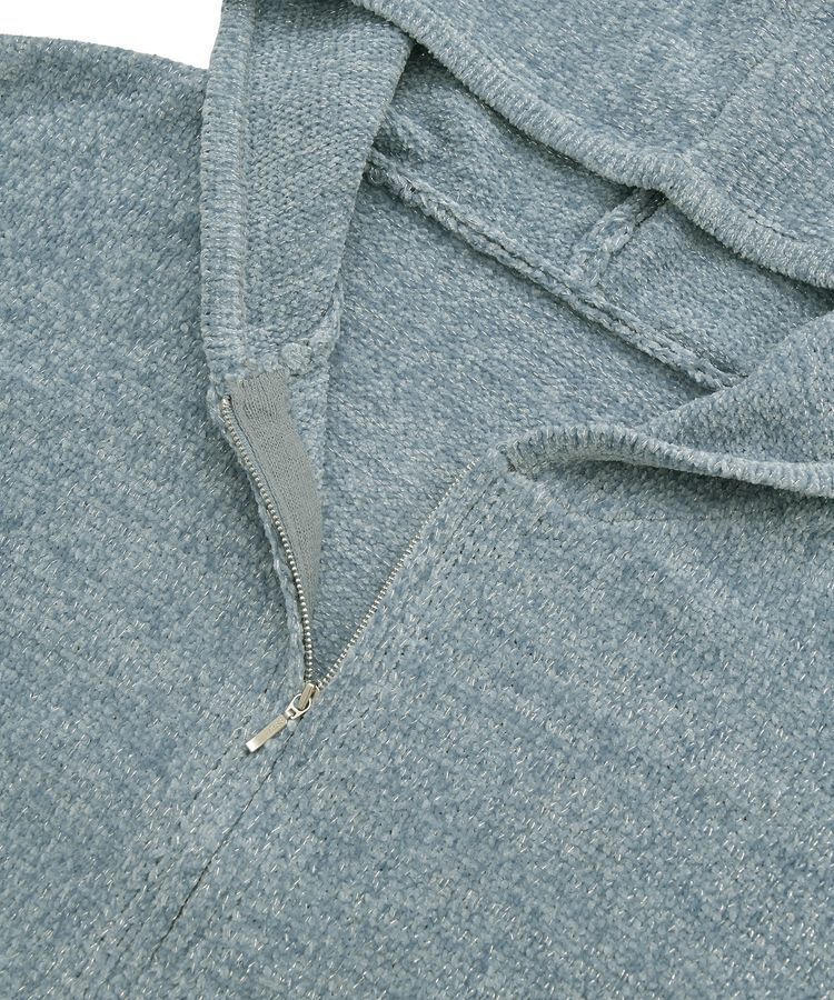 earth music&ecology「ベロアフーディージップニットカーディガン」|カーディガン|