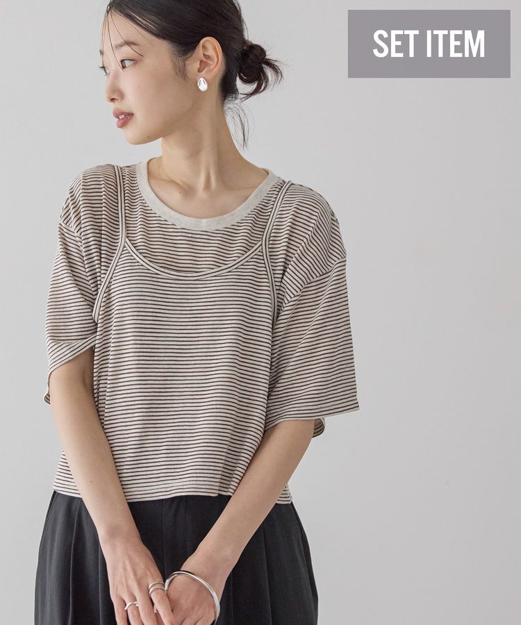 AMERICAN HOLIC「【2点セット】キャミレイヤードTシャツ」|Tシャツ・カットソー|Brown