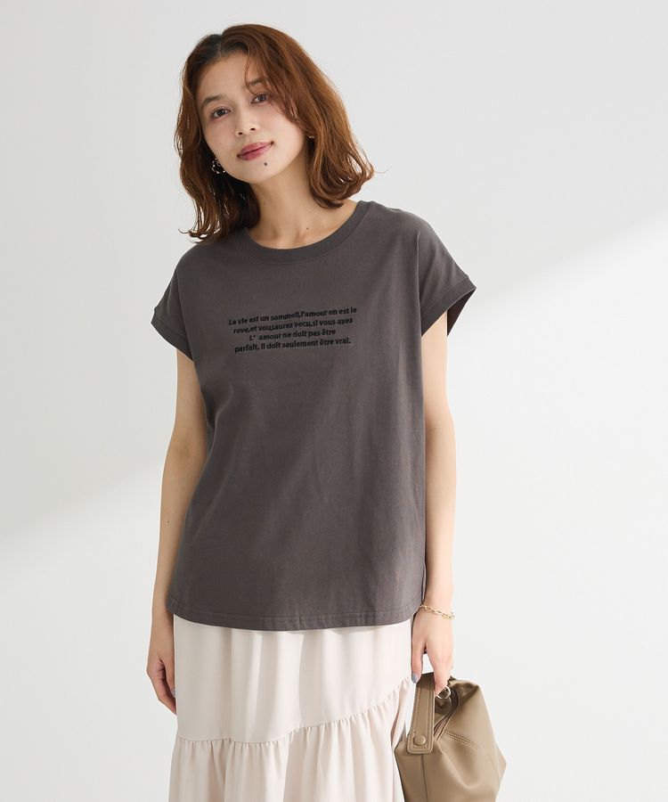 Green Parks「・swing by フレンチスリーブ刺繍TEE」|Tシャツ・カットソー|