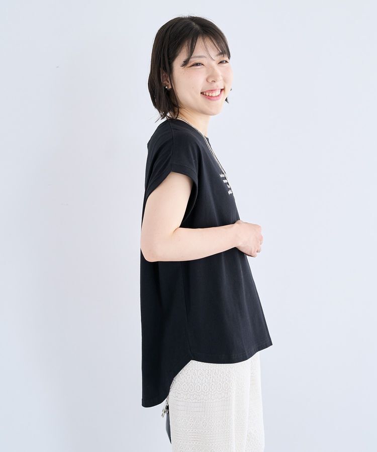 Green Parks「・swing by フレンチスリーブ刺繍TEE」|Tシャツ・カットソー|