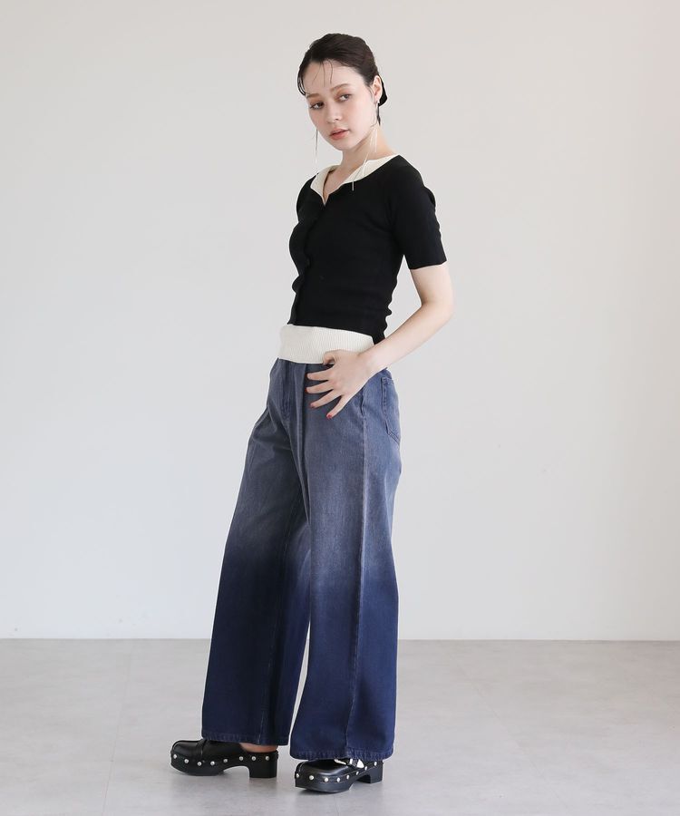 Green Parks「・Petit Fleur バイカラーレイヤードニット」|ニット・セーター|