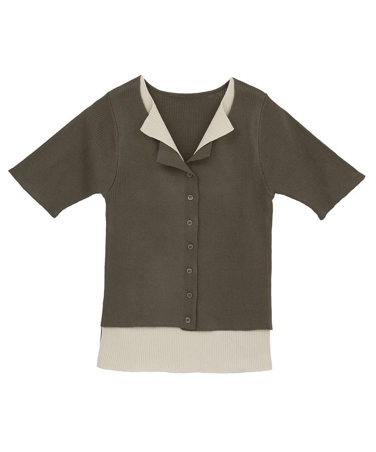 Green Parks「・Petit Fleur バイカラーレイヤードニット」|ニット・セーター|