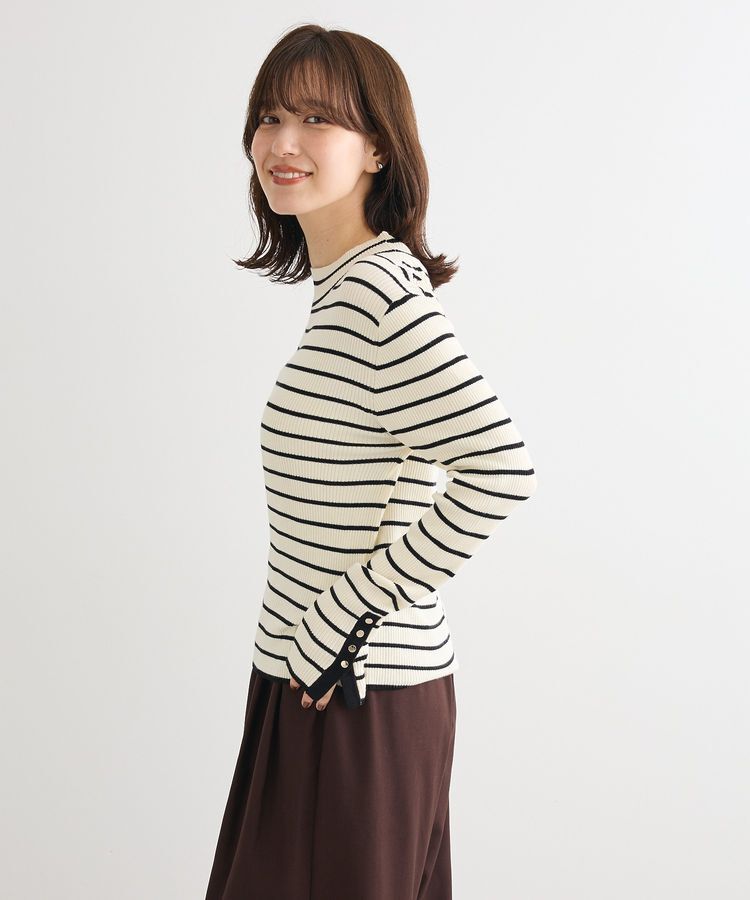 Green Parks「袖口金釦リブニットプルオーバー」|ニット・セーター|